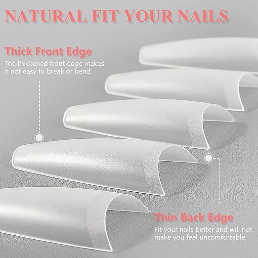 A2 Long Waterdrop Shape Half Soft Tips 240pcs