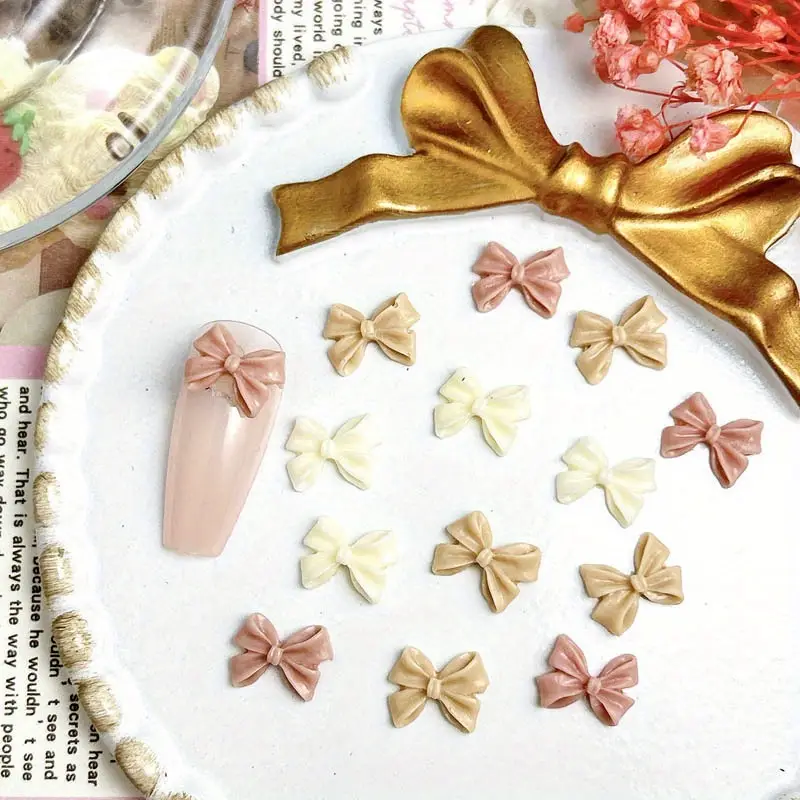 Bow Resin Nail Art Decoration 2pcs