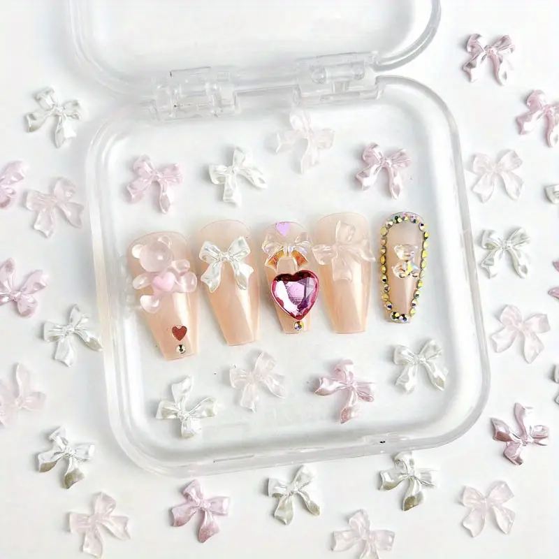 Bow Resin Nail Art Decoration 2pcs