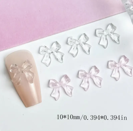 Bow Resin Nail Art Decoration 10 pcs
