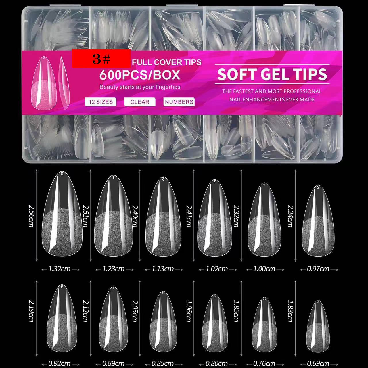 Clear Soft Gel Tips 5pcs Set