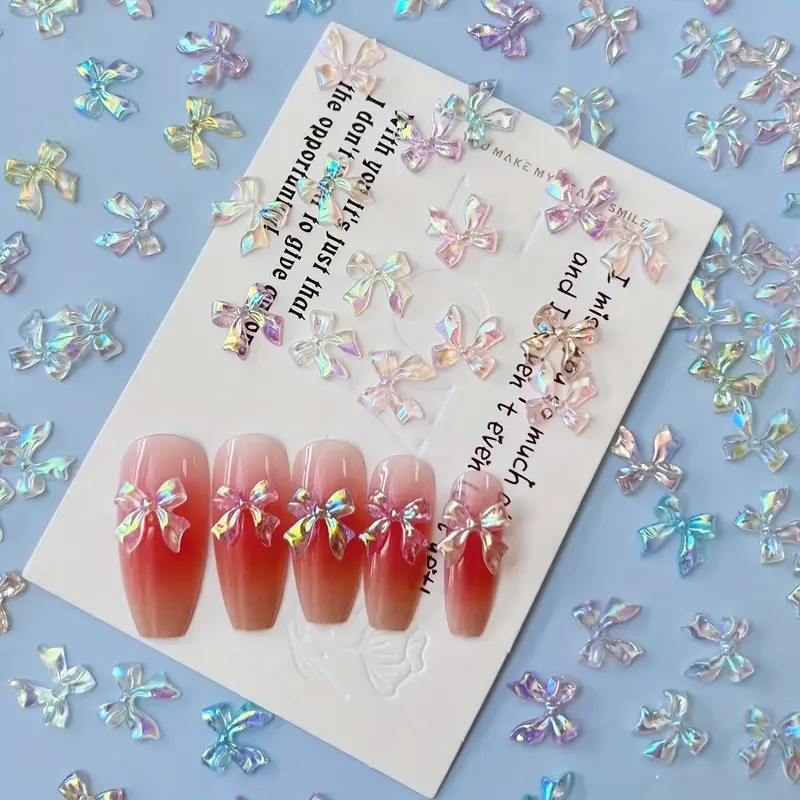 Bow Resin Nail Art Decoration 10 pcs
