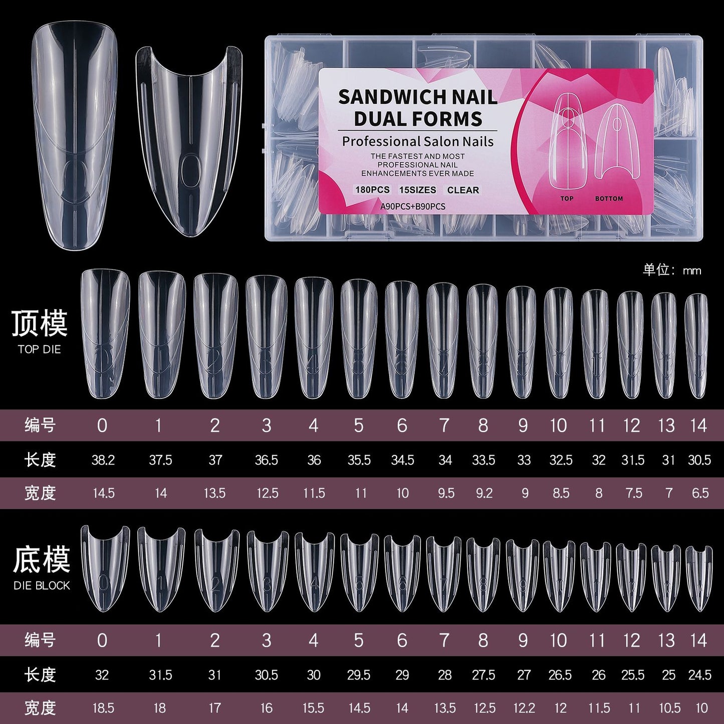 Sandwich Nail Dual Form 180pcs