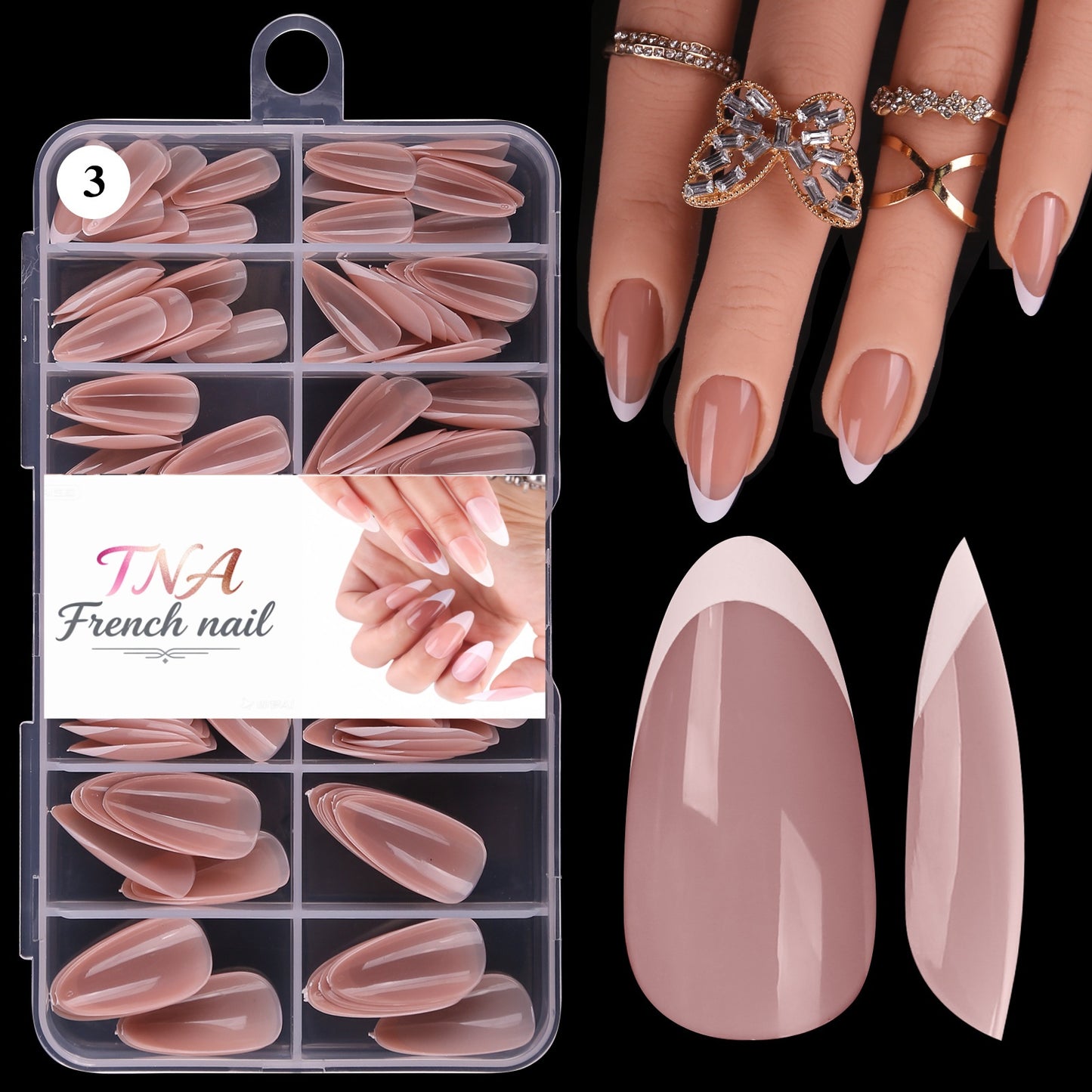 Press On French Tips 120pcs
