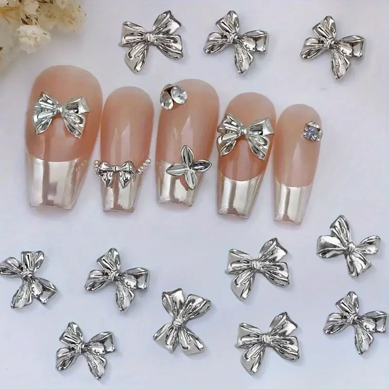 Bow Resin Alloy Nail Art Decoration 2pcs