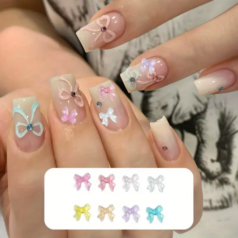 Bow Resin Nail Art Decoration 10 pcs