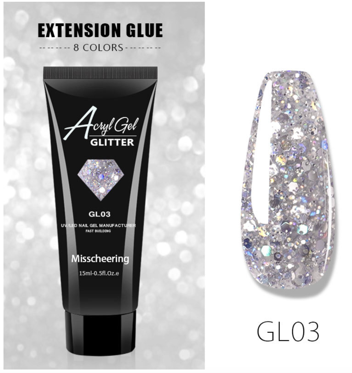 Glitter Poly Gel 15ml