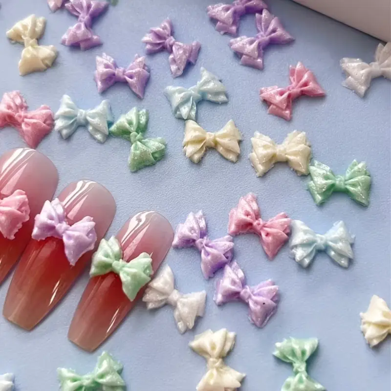 Bow Resin Nail Art Decoration 10 pcs