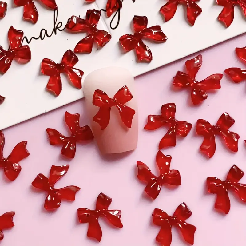 Bow Resin Nail Art Decoration 10 pcs