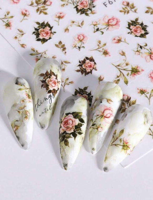 Flower Nail Sticker F675