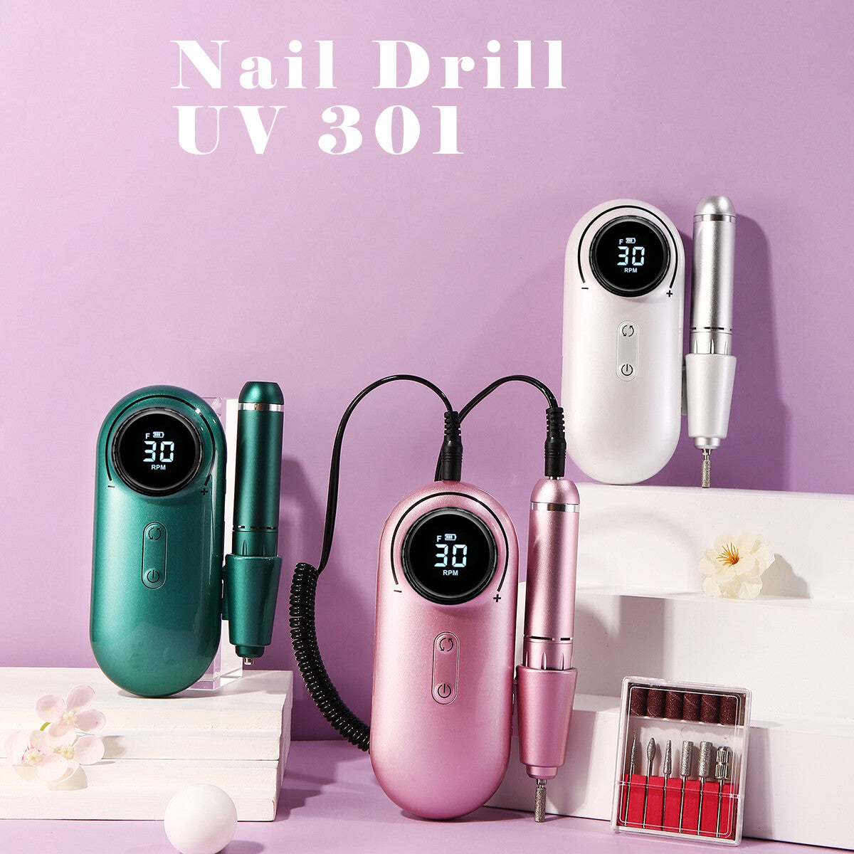Pink Portable Rechargeable Cordless Nail Drill Machine