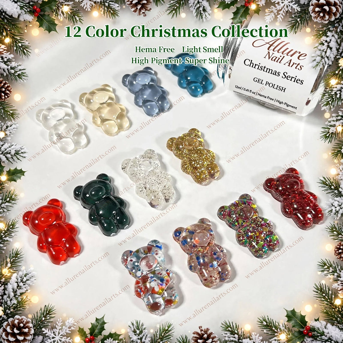 Christmas 12 Colours Vendeeni Gel Polish Set