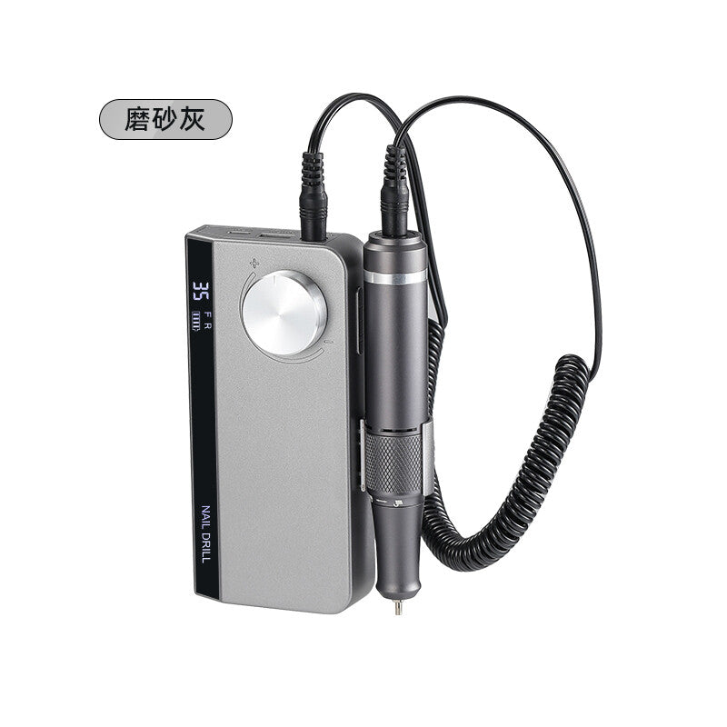 Grey Portable Rechargeable Cordless Nail Drill Machine