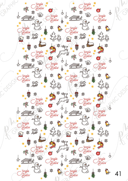 Christmas Nail Art Decal PM41