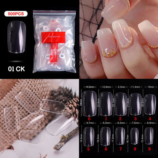 01# Square Nail Tips ( 500pcs Packet )