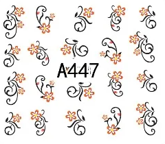 Floral Geometric Nail Decal Range A445-456