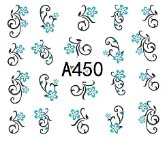 Floral Geometric Nail Decal Range A445-456