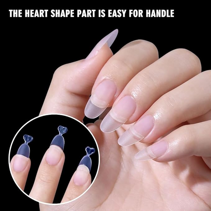 Half Cover Oval Nails Tips Short Round Matte  300pcs M098