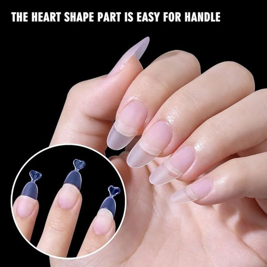 Half Cover Oval Nails Tips Short Round Matte  300pcs M098