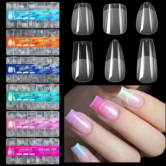 Clear Soft Gel Tips 5pcs Set