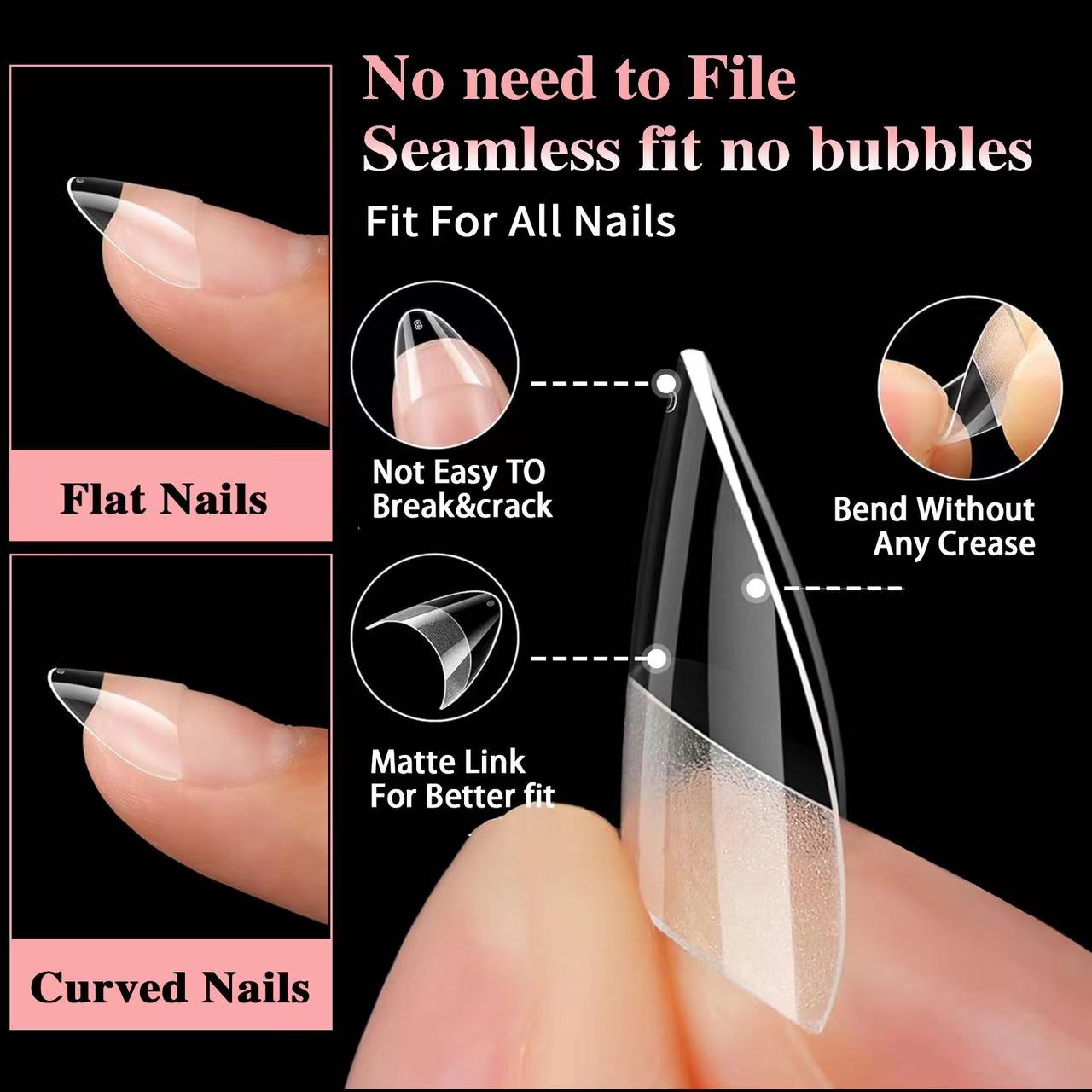 600pcs Ultra Short False Nails Soft Gel Tips