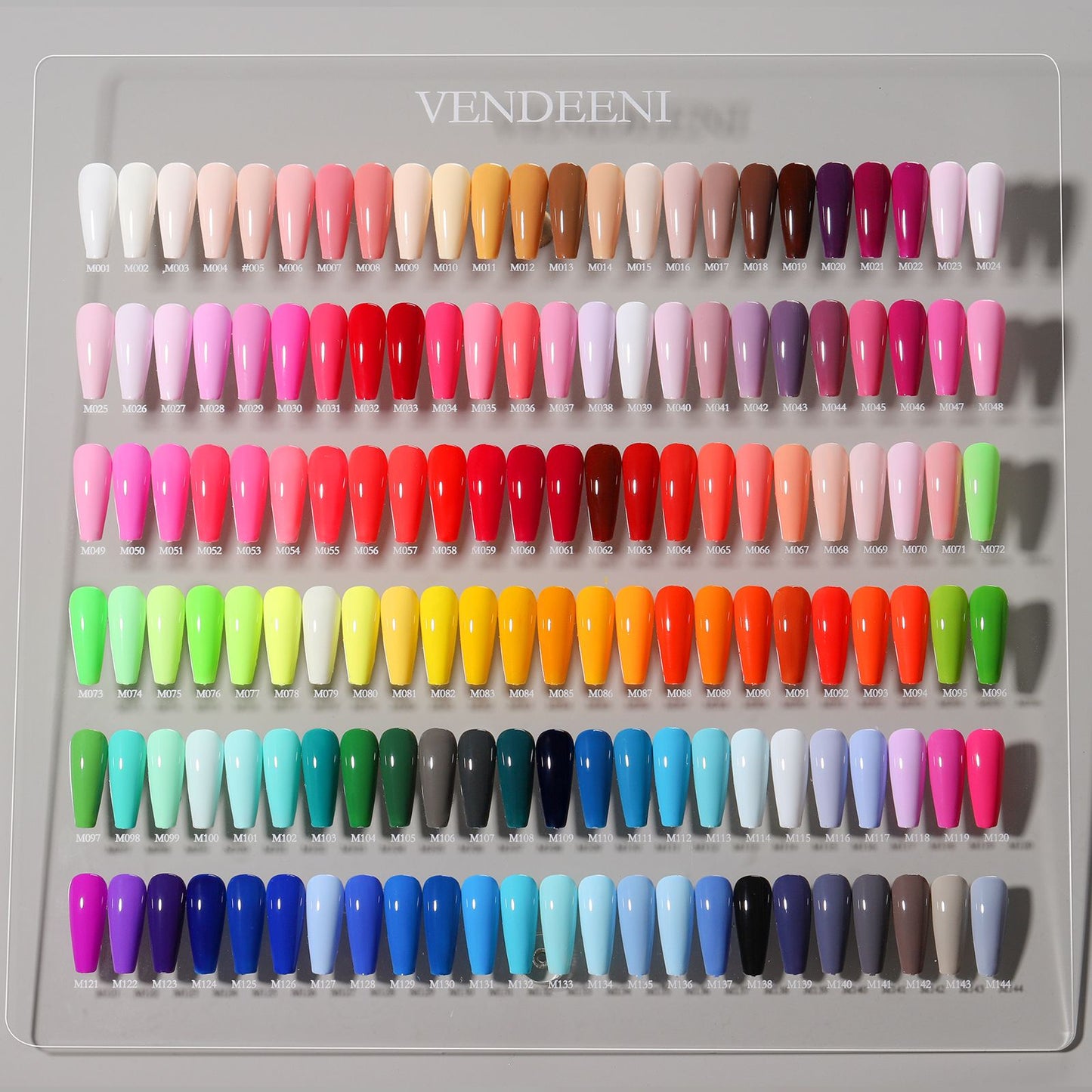 Vendeeni 144 colors Gel Polish set with a color chart