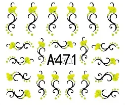 Floral Geometric Nail Decal Range A469-480
