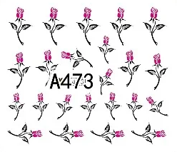 Floral Geometric Nail Decal Range A469-480