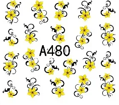 Floral Geometric Nail Decal Range A469-480