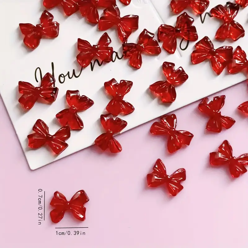 Bow Resin Nail Art Decoration 10 pcs