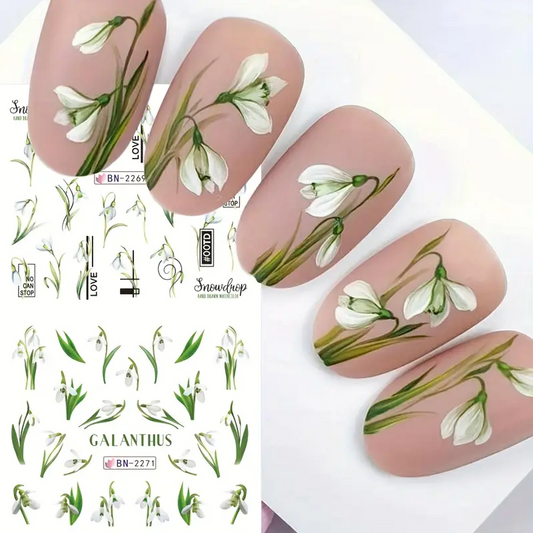 Tulip Lilly Floral Nail art decal