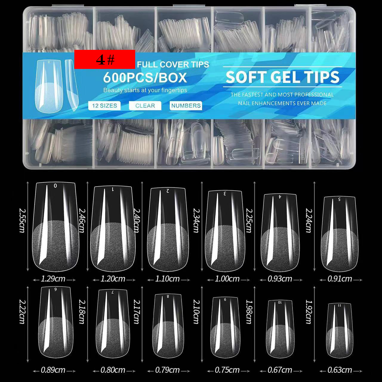 Clear Soft Gel Tips 5pcs Set