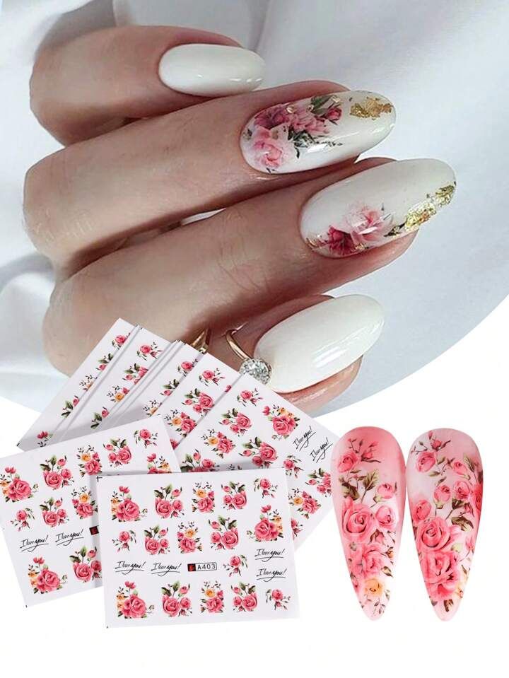 Flower Nail Decal A403
