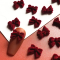 Bow Velvet Resin Nail Art Decoration 10 pcs