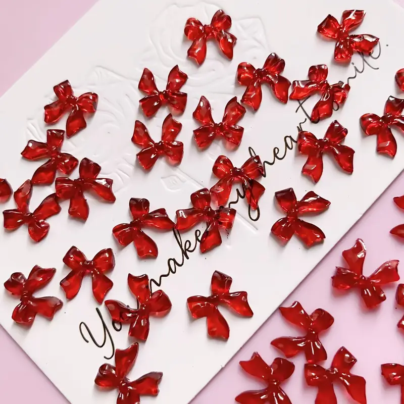 Bow Resin Nail Art Decoration 10 pcs