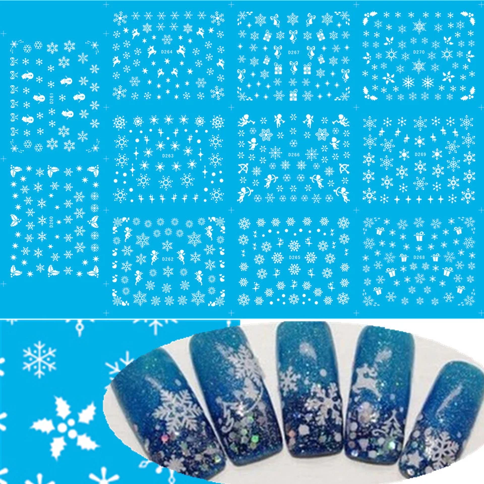 Nail Art Snowflakes Water Decal Range D260-270