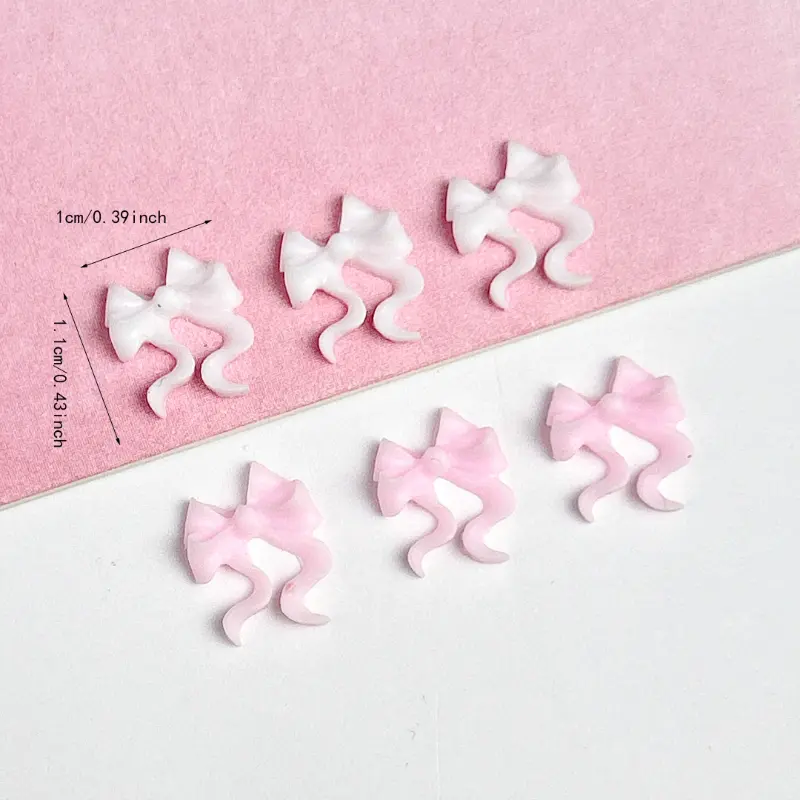 Bow Resin Nail Art Decoration 2pcs