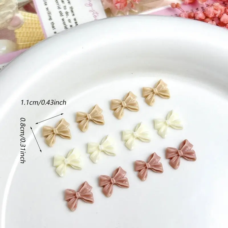 Bow Resin Nail Art Decoration 2pcs