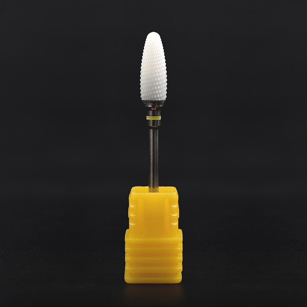 Ceramic Nail Drill Bit Cylinder Yellow – Grit: XF (xtra fine) 3/32″