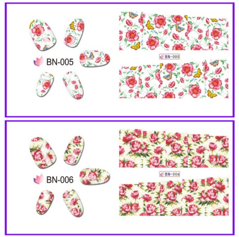 Flower Nail Decal Range BN001-12