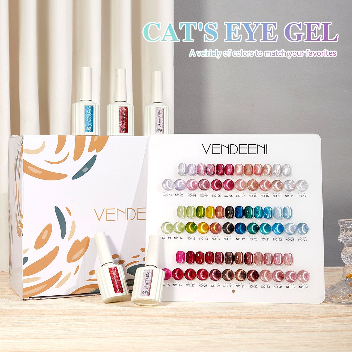 Vendeeni Cat eye gel polish  Hema free - 3x gels