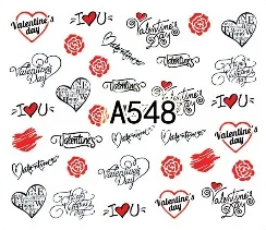 Love Valentine Nail Decal Range A541-552
