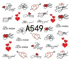 Love Valentine Nail Decal Range A541-552