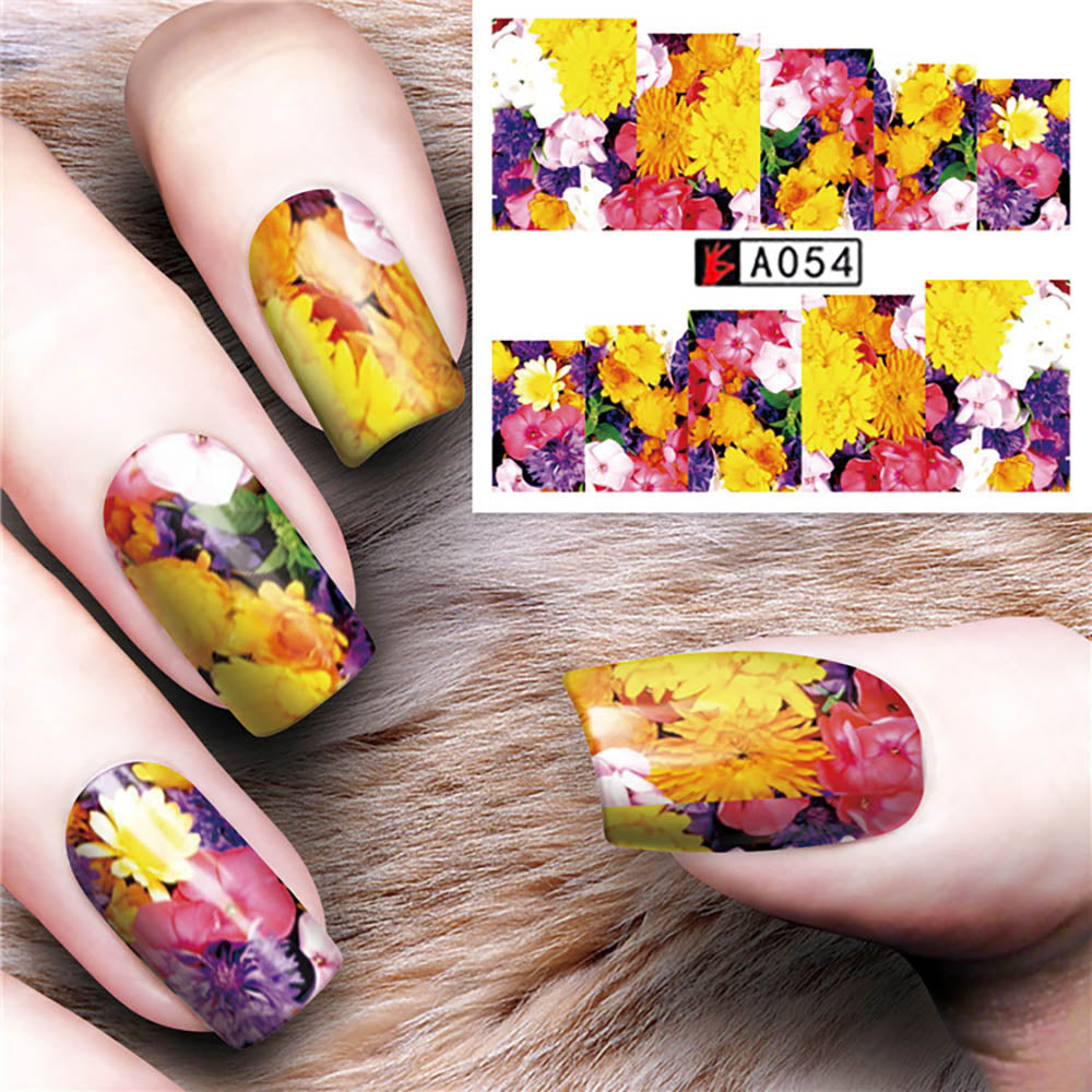 Flower Nail Decal A054