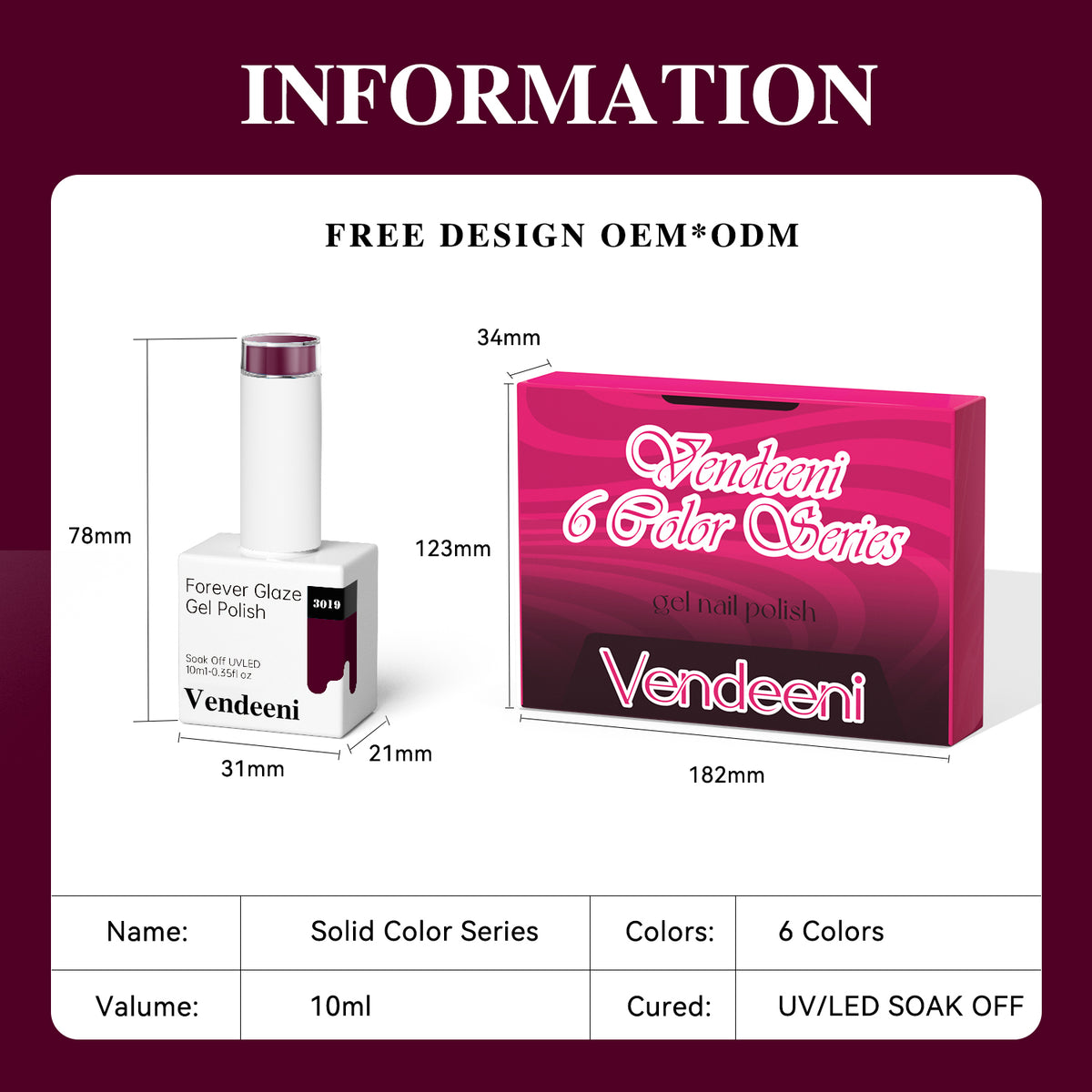 10ml Vendeeni Hema/TPO Free Gel Polish