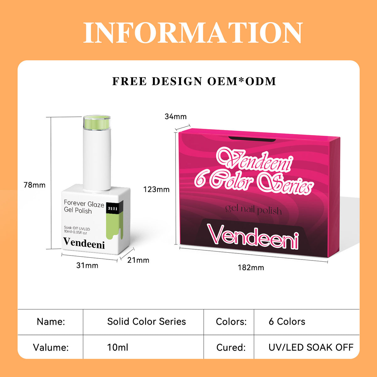 10ml Vendeeni Hema/TPO Free Gel Polish