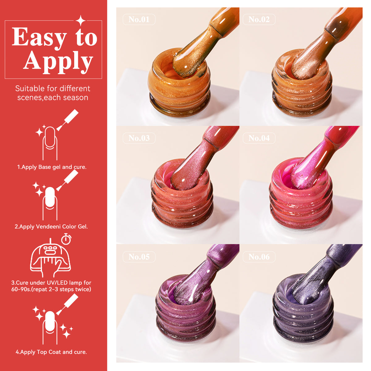10ml Cat Eye Vendeeni Hema/TPO Free Gel Polish