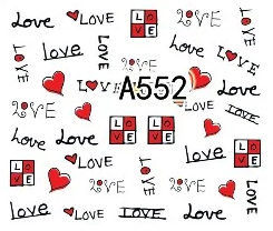 Love Valentine Nail Decal Range A541-552