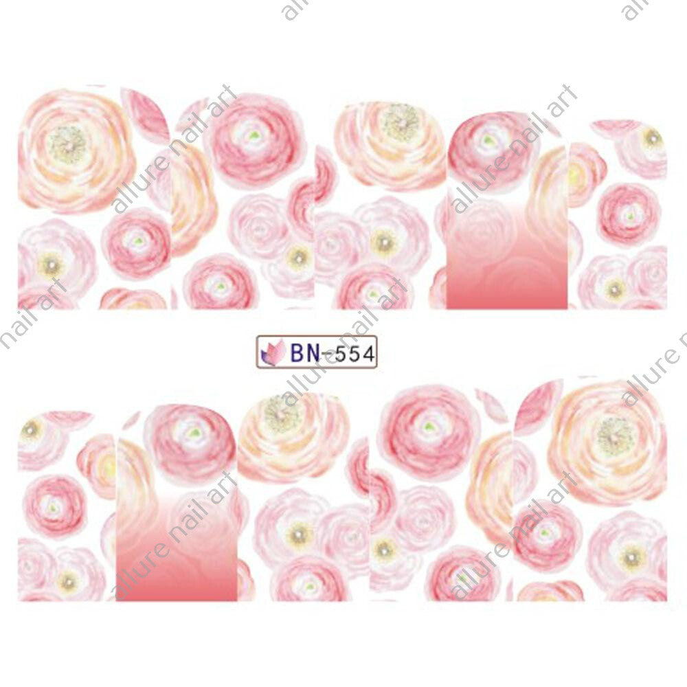 Rose Floral Nail Art Decal
