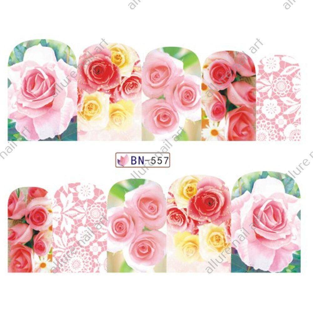 Rose Floral Nail Art Decal